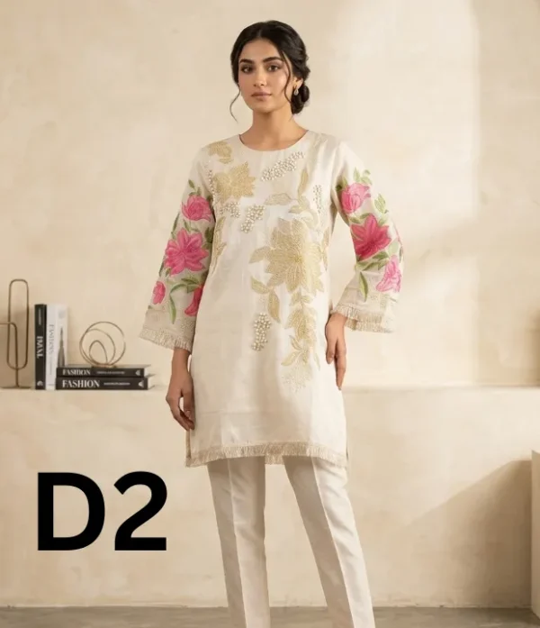 Silk Masoori frock with handmade embroidery in free size available for just 1799 Rupees