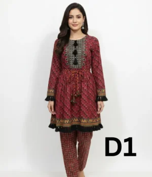 Printed Khaddar frock for girls in different sizes available for just 1799 Rupees