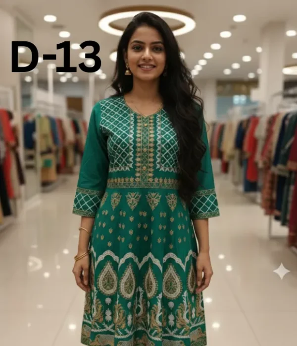 Printed cotton frock and shirt in free size available for just 799 Rupees