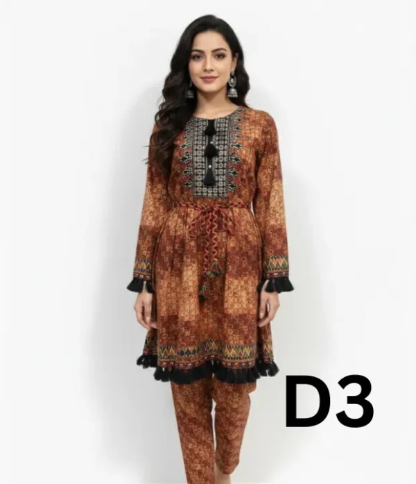 Printed Khaddar frock for girls in different sizes available for just 1799 Rupees