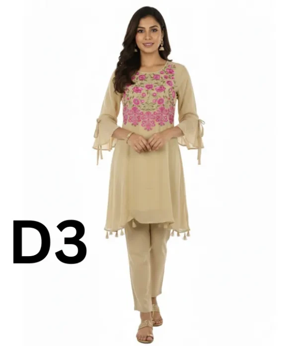 Chiffon frock with embroidery in free size available for just 1699 Rupees
