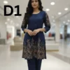 Embroidered Linen frock in free size available for just 1399 Rupees