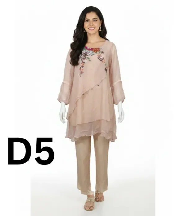 Chiffon frock with embroidery in free size available for just 1699 Rupees