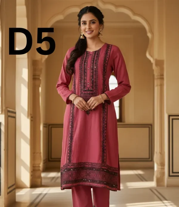 Embroidered Linen frock in free size available for just 1399 Rupees