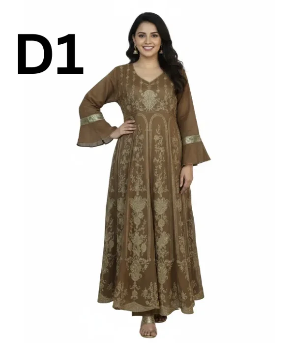 Women’s embroidered Masoori frock and shirt dress in elegant traditional style