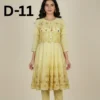 Women’s embroidered paper cotton frock and shirt set with elegant traditional design