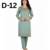 Women’s embroidered paper cotton frock and shirt set with elegant traditional design
