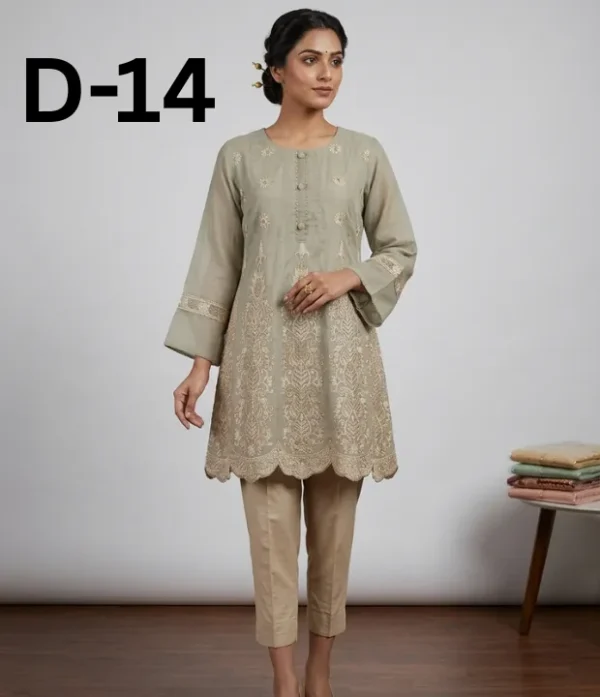 Women’s embroidered Masoori frock and shirt dress in elegant traditional style