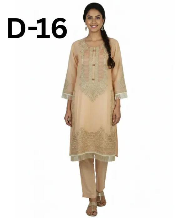 Women’s embroidered Masoori frock and shirt dress in elegant traditional style
