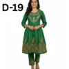 Women’s embroidered paper cotton frock and shirt set with elegant traditional design