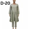 Women’s embroidered paper cotton frock and shirt set with elegant traditional design