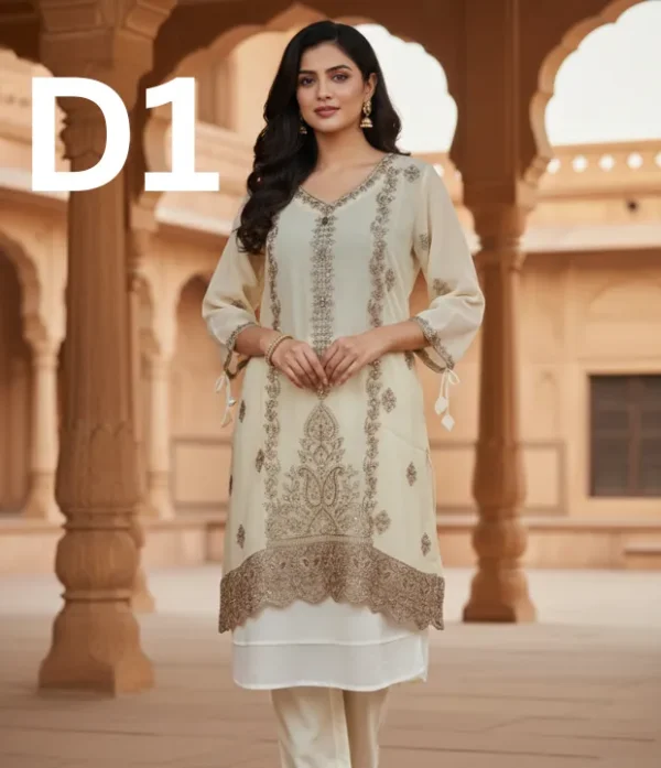 Embroidered Organza Frock & Shirt – Stylish Women’s Outfit for Just Rs. 1499 Women’s embroidered organza frock and shirt outfit with elegant traditional design