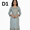 Women’s embroidered paper cotton frock and shirt set with elegant traditional design