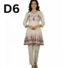 Women’s embroidered paper cotton frock and shirt set with elegant traditional design