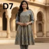 Women’s embroidered paper cotton frock and shirt set with elegant traditional design
