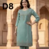 Women’s embroidered paper cotton frock and shirt set with elegant traditional design