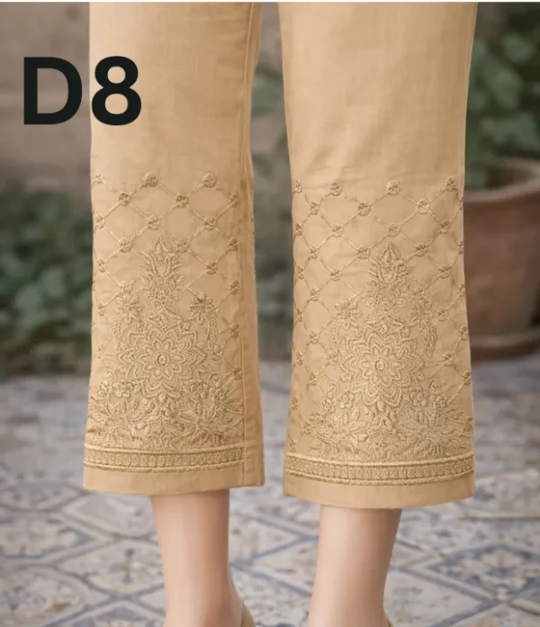 Girls’ Embroidered Cotton Capris by Classic Colors Fashions Stylish and Comfortable Everyday Wear, Available at 499.