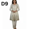 Women’s embroidered paper cotton frock and shirt set with elegant traditional design